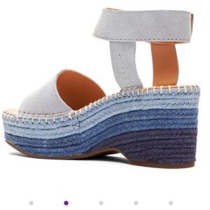 FRYE AND CO. Multi-Blue Espadrille Wedges